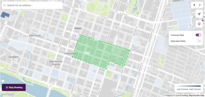 Area selection via Polygon tool