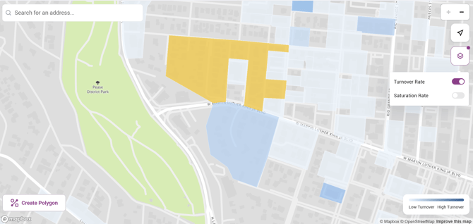 Selecting a farming area on the map